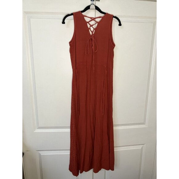 Y2K Daniel Laurent Maxi Dress Womens S Red Floral Embroidered Boho Fairy Vintage - Picture 5 of 10